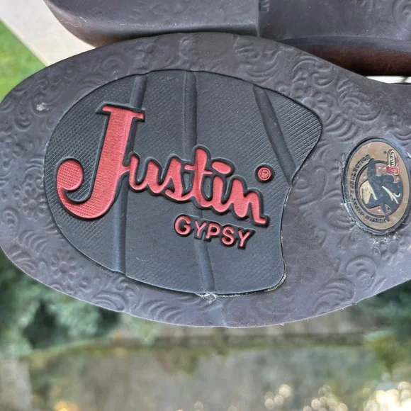 Justin Gypsy Raya Sqaure Toe Western Cowboy Boots Brown and Turquoise Women’s 9B - Picture 12 of 15